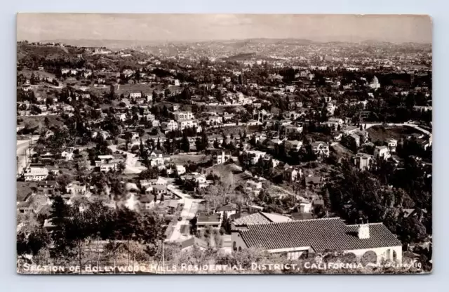Hollywood Hills Houses ~ Rare Vintage Los Angeles Photo RPPC Bussey ~1940s