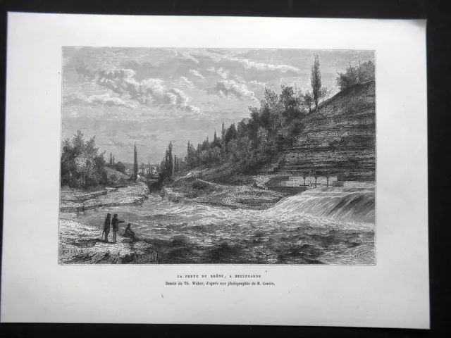 ANTIQUE ENGRAVING 19th century - THE LOSS OF THE RRONE A BELLEGARDE - GARD