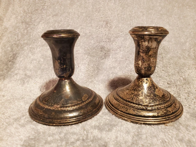 Pair of Lord Silver Inc. Model 795 - Weighted 4” Sterling Candle Holder / Sticks