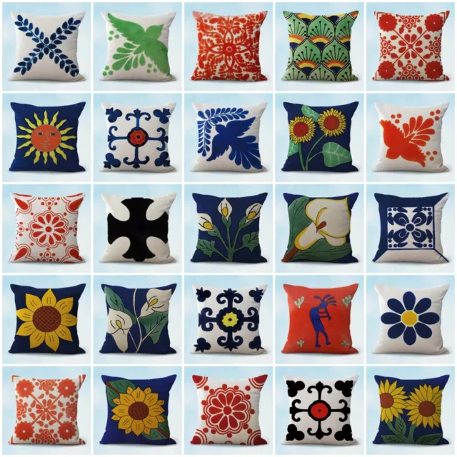 set of 20 throw pillowcases Spanish Mexican talavera cushion covers