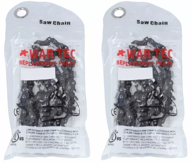 WAR TEC 8" - Chainsaw Chain 3/8"LP - 043" - 34 Links, Pack of 2