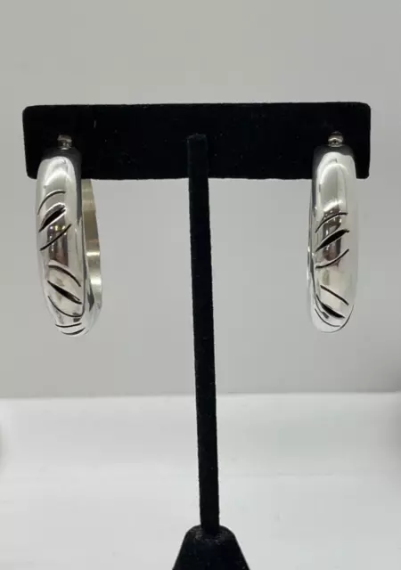 Vintage Mexico TS-115 sterling silver large hoop 37.2mm earrings