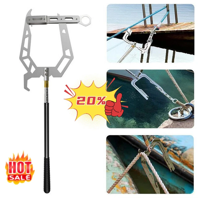 MOORING ROPE DOCK Hook Threader Longdistance Telescopic Boat Hook