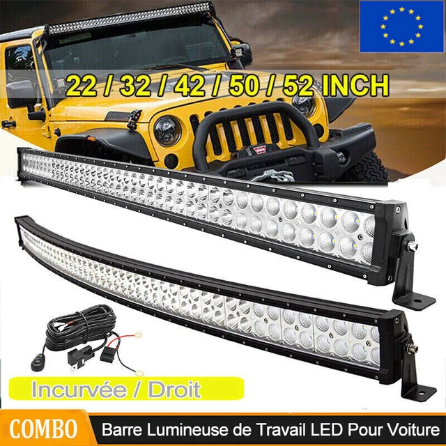 Barre LED Phare De Travail 22/32/42/52 Pouces - 30000lm - 6000K - 12V/24V - Neuf Autopart