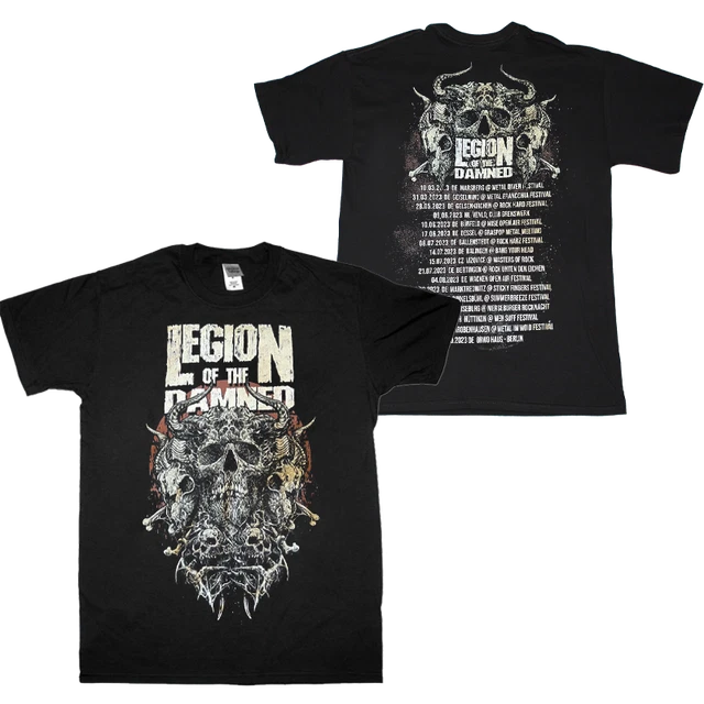 Legion of the Damned Europe Tour 2023 T-Shirt Black Fullsize S-5XL