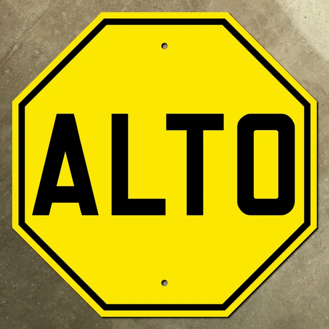 MEXICO ALTO STOP highway road sign 1940s 1950s 18" EUR 139,00 PicClick FR