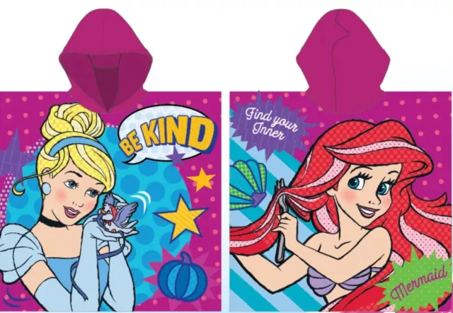 Girls Princess Kids Character Hooded Poncho Bath Beach Swimming Towel