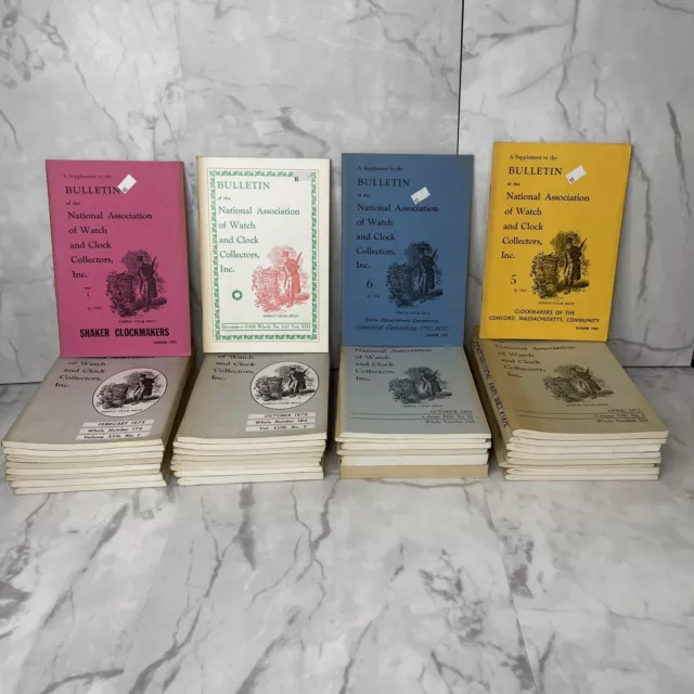 NATIONAL ASSOCIATION OF WATCH AND CLOCK COLLECTORS BULLETINS Lot Of 34~ 60s 70s~