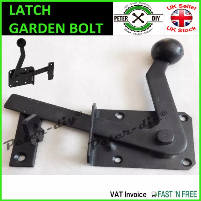 LATCH HASP GATE Garden Bolt STABLE GARDEN SHED BACK DOOR LOCK 80x60mm Black