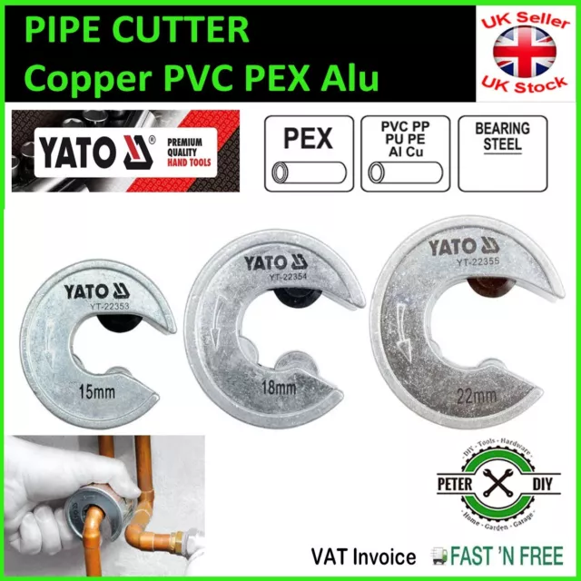 PIPE CUTTER Copper PVC PEX Alu TUBE SLICE Self Locking 15 / 18 / 22 mm YATO