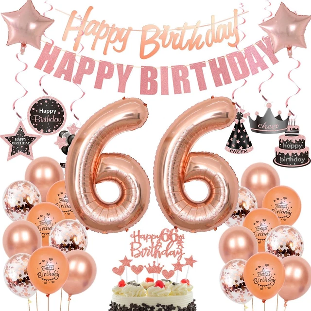66 GEBURTSTAG DEKO, 66. Geburtstag Frauen,Luftballons 66. Geburtstag