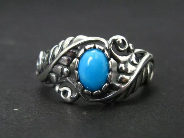 Estate Sterling 925 American West Turquoise Southwestern Ladies Ring 4.8g i10658