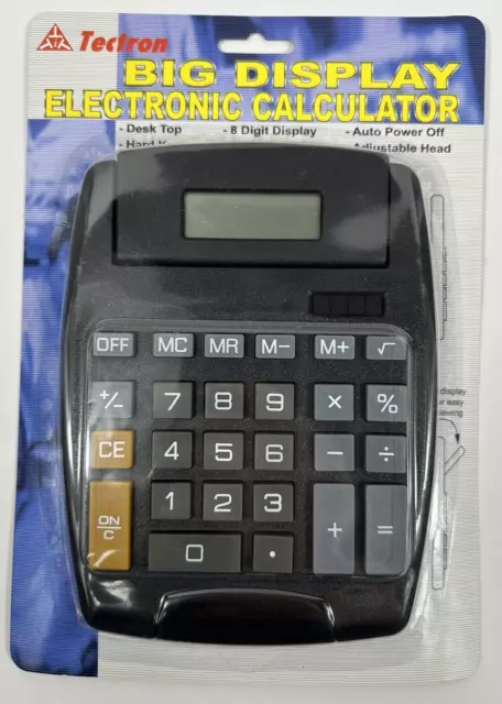 Desktop Calculator Big Display Large Button Adjustable LCD Screen Solar Powered