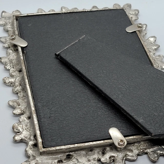 Vintage Gorgeous Metal Photo frame Beautiful Flowers Heavy 6×4 Barron 7