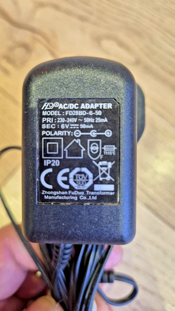 6V 50MA AC/DC Adapter Power Supply Plug FD28BD-6-50 £8.65 - PicClick UK