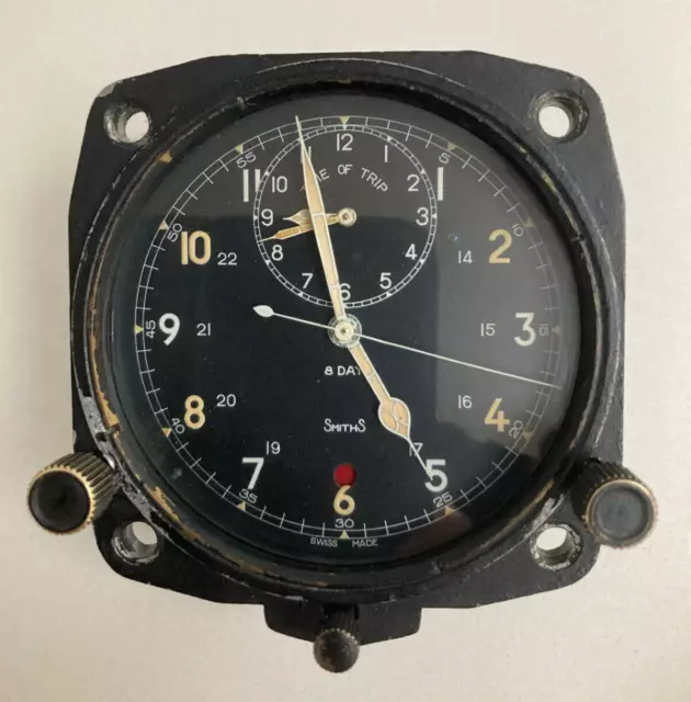 WW2 RAF Instrument Panel Time of Trip Clock