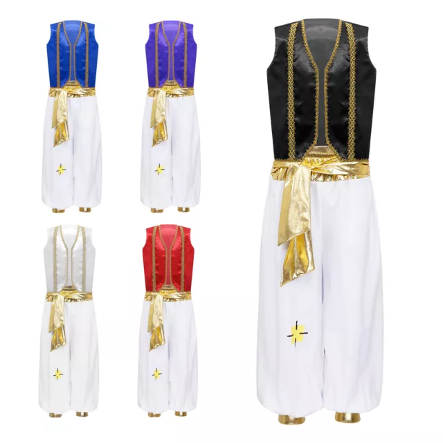 Abiti cosplay principe arabo bambini ragazzi costume gioventù performance vita