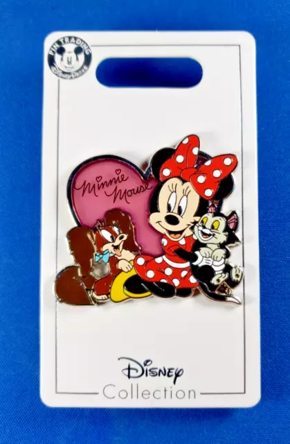Disney Collections Trading Pin Minnie Mouse Heart With Fifi And Figaro - NEW