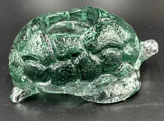 Glass Green Turtle Figurine Tea Light Votive Candle Holder- Pottery Barn