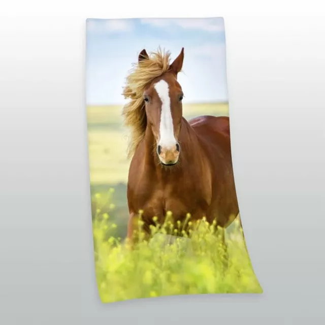 Serviette de Velours Serviette de Bain Plage Cheval