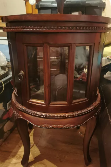 Antique Style Round Mahogany Drinks Cabinet