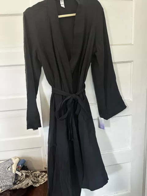 Stars Above Bathrobe NWT Charcoal 100% Cotton M/L