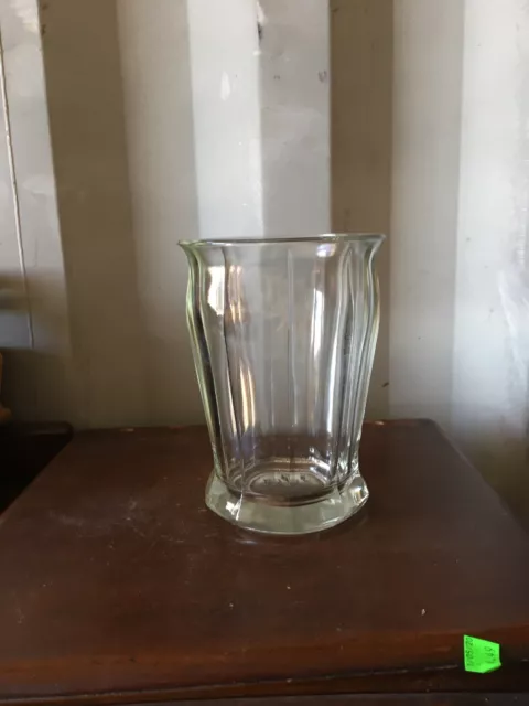 Clear Pressed Glass Panel Pattern Large Flower Vase- 7.75" Tall Home Decor