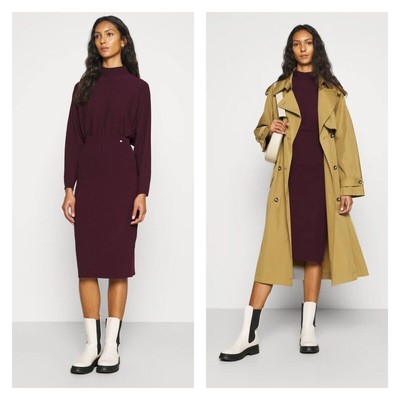3) NWTs Ted Baker London Alice Deep Purple Cocoon Midi Dress