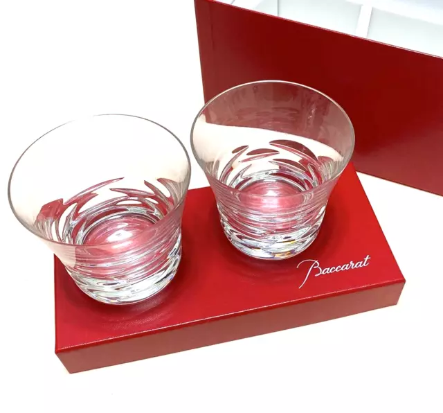 Baccarat LOLA Tumbler Crystal  Rock  2 Pairs Glasses Unused with Box From Japan