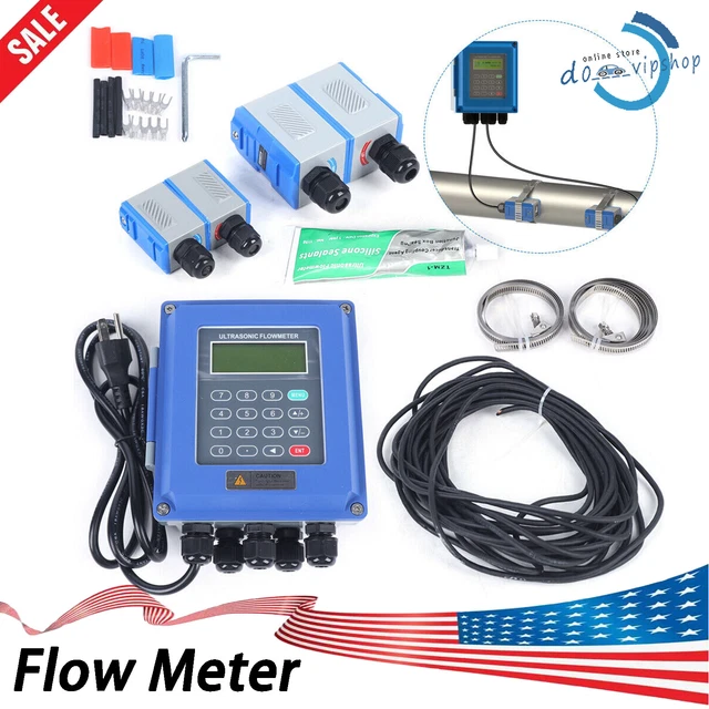 TUF-2000B Ultrasonic Flow Meter Wall-Mount Liquid Flowmeter TM-1 TS-2 Transducer