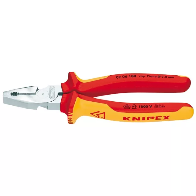 Knipex 180mm High Leverage Combination Pliers 1000V VDE Insulated 02 06 180