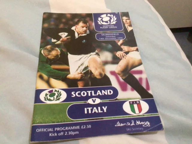 Rugby Union Programme - Scotland v Italy 1996