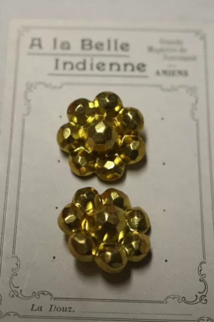 BOUTON   ANCIEN  boules métal doré