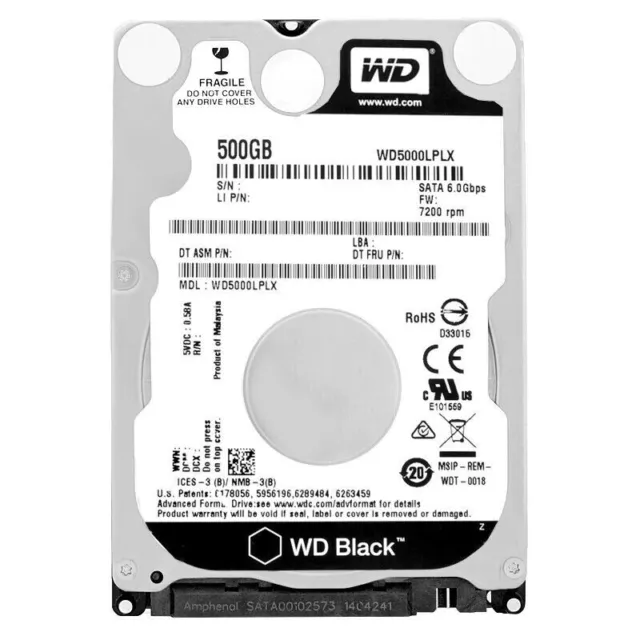 Western Digital  WD 500GB HDD  7200RPM  Festplatte  Laptop Notebook Gebraucht