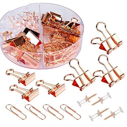 Push Pins Binder Clips Paperclips Sets for Office, School and Home Supplies,