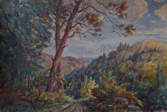 Aquarelle Originale Signée Louis Dupuis (1862-1951) – Vue De Bagnoles-de-l'Orne