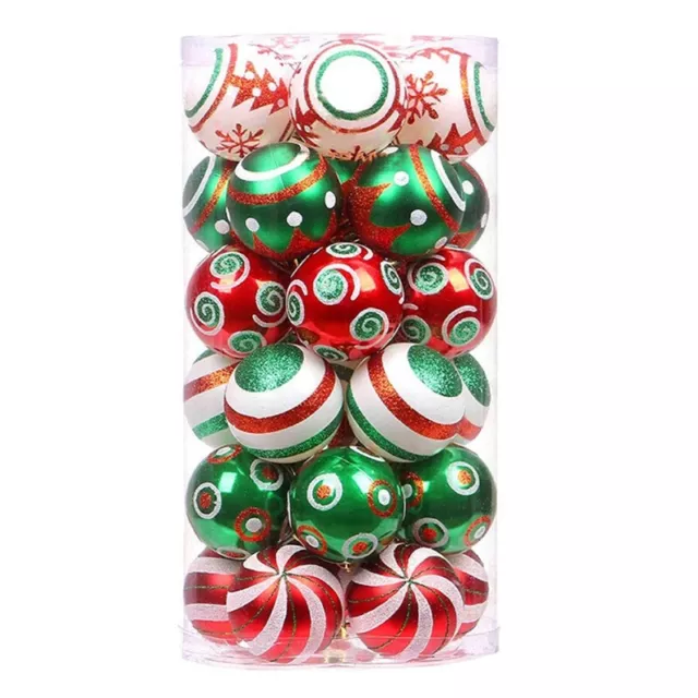 30 StüCk Weihnachtskugel-Ornamente, Rot, GrüN und Weiß, HäNgende Weihnachts3837