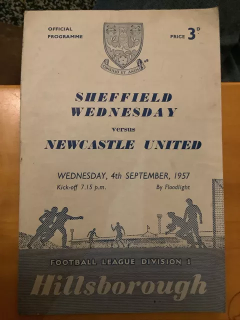 Sheffield Wednesday v Newcastle United 1957-58 Division One Programme
