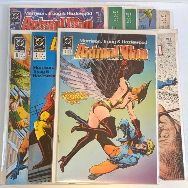 DC Animal Man Lot Issues 2-8 | Superman Cameo | 1988-1989 | Good Condition