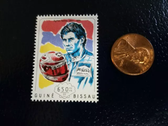 Ayrton Senna Race Car Driver 2014 Guine Bissau Perforated Stamp (d)