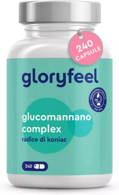 Glucomannano Forte 4.000 Mg per Dose Giornaliera, Da Radice Di Konjac, Arricchit