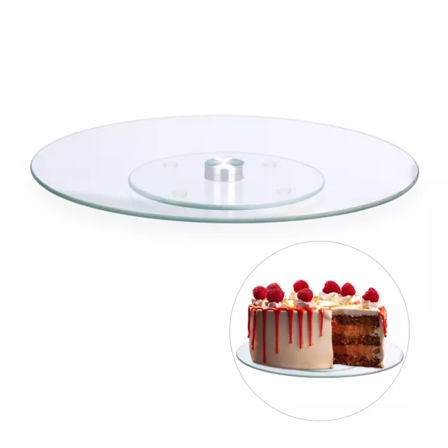 Plato giratorio tartas de cristal, Soporte para tartas, Expositor cupcakes 30 cm