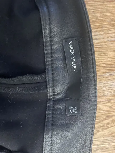 TRINE KRYGER SIMONSEN Size 38 Black Stretchy Faux Leather Panel Legging  Trousers £38.99 - PicClick UK