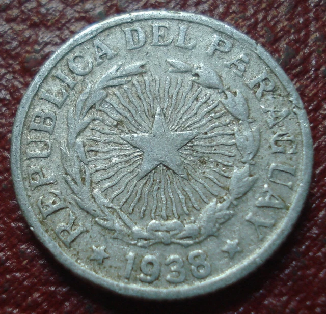 1938 Paraguay  2 Pesos In Vg-Fine Condition