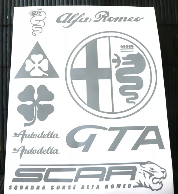 Kit 9 adesivi Alfa Romeo decal sticker quadrifoglio verde GTA 156 147 autodelta