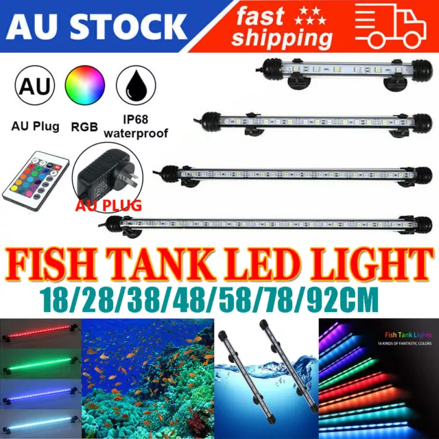 18-98CM Fish Tank Aquarium Lights LED Waterproof Full Spectrum Aqua Lamp RGB AU