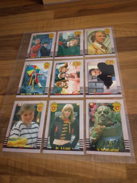 Cornerstone 1995 Doctor Who Series 2 set of 9 premiere Trading Cards