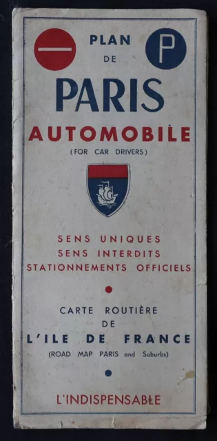 Plan de PARIS 1950 automobile Anne HIDALGO for car drivers