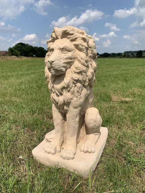 Large Proud Lion Heavy Cast Stone 2