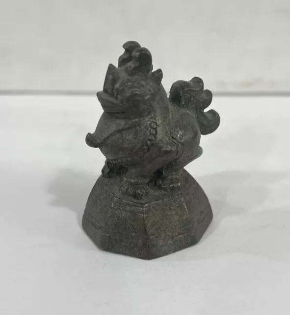 Vintage Dragon Rooster Duck Asia Antique Opium Weight  Bronze China  3.1 OZ 2